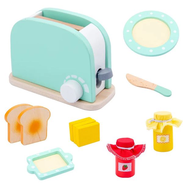 Jouets en bois cuisine semblant jouer maison jouet en bois Simulation grille-pain Machine à café mélangeur alimentaire enfants éducation précoce cadeau 240104