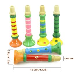 Trumpet en bois enfants Toy Horn Whistle Musical Instrument pour les enfants