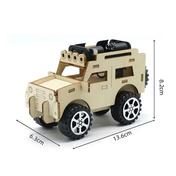 Modelos de vehículos de madera Jeep Jeep Building Experiments Kits Experimento de ciencias Kit Proyectos de bricolaje Regalo de cumpleaños para niños niñas