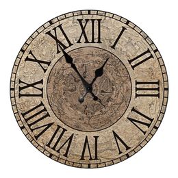 Reloj de pared de madera de 10 pulgadas, silencioso, sin tictac, de cuarzo, Retro, de madera, decorativo para sala de estar, cocina, 220426