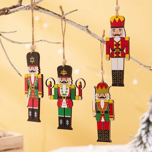 Houten Walnut Soldier Hanger Kerst Houten Hanger Walnut Soldaat Hangende Ornament Merry Christmas Tree Decoration 4 patronen