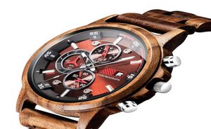 Date de montre en bois Affichage des hommes décontractés Luxury Wood Chronograph Sport Outdoor Military Quartz Montres en bois Relogio Masculino Ly1916606602