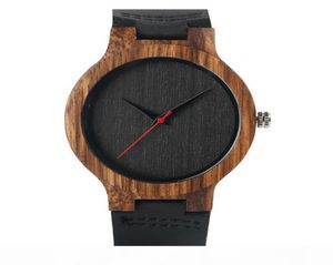 Houten horloges Quartz Watch Men 2017 Bamboo Modern PolsWatch Analog Nature Wood Fashion Soft Leather Creative Birthday Gifts J1906579845
