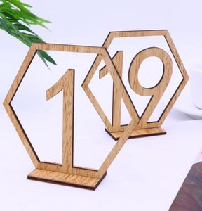 Números de mesa de boda de madera 120 Números de mesa de madera con titulares de 20 piezas establecidas para fiestas de banquete de cumpleaños We2829654