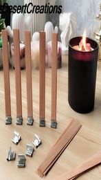Houten lontkaars met Sustainer Tab Candle Wick Core voor DIY Making Pick Supply Soy Parffin Wax299792222