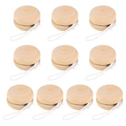 Houten jojo speelgoed kleur mini ronde diy baby yoyo ball handgemaakte ambachten log speeltjes kinderen jojo creatief yo speelgoed voor kind cadeau 240313