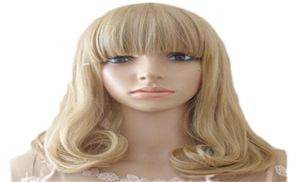 WoodFestival bob perruque blonde bouclée perruque avec frange poire lin cheveux courts perruques résistant à la chaleur fibre synthétique femmes 9125830