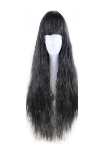 WoodFestival maíz permanente peluca de fibra esponjosa mujeres pelucas naturales pelo rizado resistente al calor peluca larga cosplay negro burdeos marrón4026042