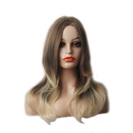 WoodFestival Mix WIG Perruque Blonde Perruques de fibre résistante à la chaleur droite longue longueur Moyenne longueur Synthetic Cheveux Cadeau