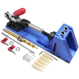 Freeshipping Houtbewerking Gids Timmerman Kit Systeem geneigd gat boor gereedschap klem basis Boor Kit Systeem Pocket Hole Jig Kit Wdhai