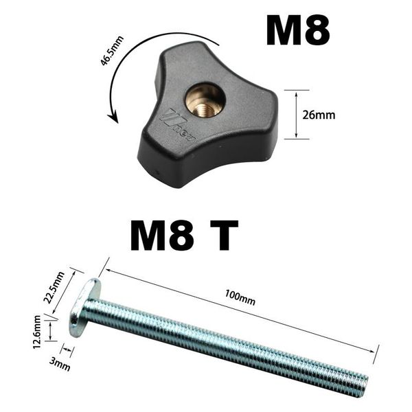 Tableau de travail du bois RUTER T Suivre en métal Métalage rapide Hold Bown Pinmp Set pour les accessoires d'outils de menuiserie en T-track T-track