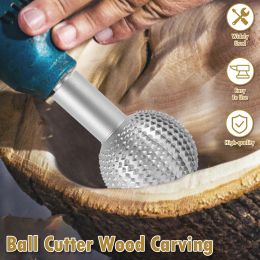 Sphère de travail du bois Burr Rotary Burr 10 mm Fichier de carbure de tige de tige de tungstène en bois broyant la tête de frappeur