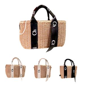 woody strandtas Stro mand Designer Raffia weekend reizen Schoudertassen Crossbody luxe geweven Dames heren de tote handtas Grote capaciteit Unisex Effen clutch bags