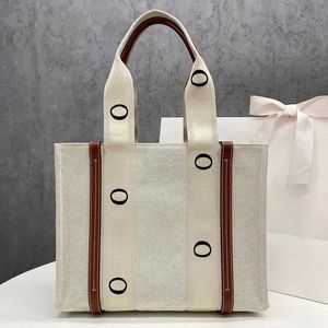 Woodys Tote Bag Designer Women Handtas Letter Riem Schoudertas Linnen Canvas Lederen Outfit Beachtassen Grote bakken Casual boodschappentas Dhgate's topkwaliteit 3 maten