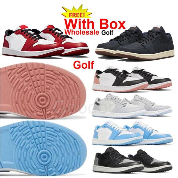 Low 1 Golf Chaussures Gamma Blue Splatter Grey Copa Chaussures de course Purple Smoke Black White Chicago Shattered UNC Eastside Golf Noble Green Royal Toe With Box 2024