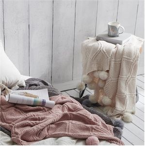 Wollen bal dunne dekens gebreide airconditioning cadeau cover huishoudelijke sofa deken