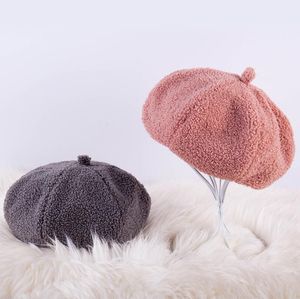 Baine béret hiver pour femmes pour femmes classiques couleurs massives à casquette plate en tricot en cachemire dame bérets chapeau