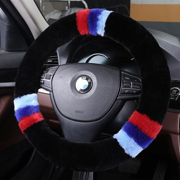 Couvre volant de voiture en laine de luxe Audi A4 B8 13 7-15 7 pouces coussins de siège chaud en peluche personnalisé Auto Bmw voitures accessoires251l