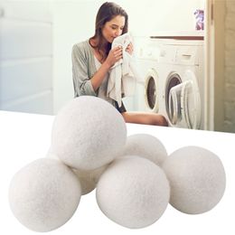 Wol Drying Ball Premium Herbruikbare natuurlijke stofverzachter 2.3inch 6 cm Statische vermindering helpt droge kleding in het wasgoed sneller levert gratis levering