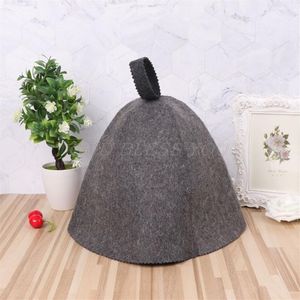 Chapeau de Sauna en feutre de laine, casquette Banya russe Anti-chaleur pour douche, bain, maison, Protection de la tête, goutte Y1124249n