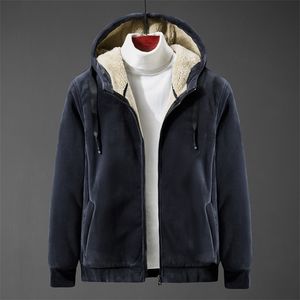 Sudadera con capucha de lana Cordero con capucha con capucha Sudaderas de cachemira más engrosamiento de terciopelo Ropa de invierno de gran tamaño para ancianos L-8XL 210813