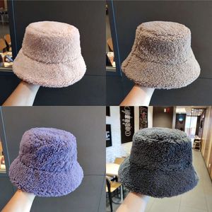 WOL LAMBEK EMMERKT HAT Winter vrouwen dikker Warm vaste kleurenbassin Caps Koreaanse mode visser hoeden unisex Outdoor Accessories 240126 s