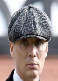 Wool Newsboy Caps Men Herringband platte petten Gatsby Cap Woollen Golf Driving Hats Vintage geïnspireerde hoed Winter Peaky Blinders15463795