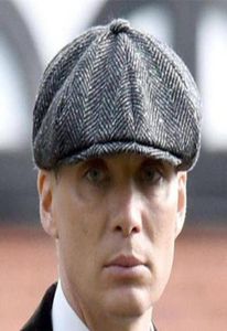 Casquettes de gavroche en laine pour hommes, casquettes plates à chevrons, casquette Gatsby, chapeaux de conduite de Golf en laine, chapeau d'inspiration Vintage, hiver Peaky Blinders8307538