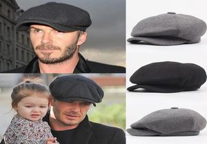 Casquette octogonale en laine béret gavroche chapeau pour hommes 039s mâle papa Ivy casquettes Golf conduite plat Cabbie chapeaux plats automne hiver Peaky Blind4097010