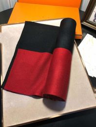 Écharpe en laine marque de créateur hommes femmes classique longue écharpe noire et rouge