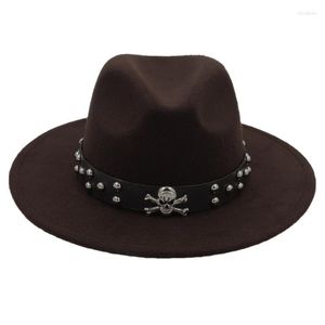 Wool Women Men voelde Fedora hoed brede rand Chapeu