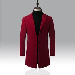 Manteau en laine coupe-vent pour hommes manteau d'hiver pour hommes version coréenne moyenne ample et épaissie Lvkxo