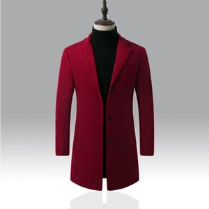 Manteau en laine coupe-vent pour hommes manteau d'hiver pour hommes version coréenne moyenne ample et épaissie Lvkxo
