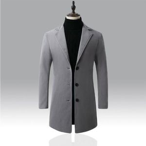 Manteau en laine coupe-vent pour hommes, manteau d'hiver, version coréenne moyenne, ample et épais, 1234 Grhcs
