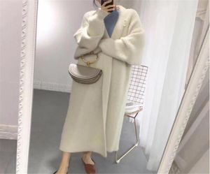 Wollen jas winter vrouwen herfst vest jassen mohair los casual oversized lange Koreaanse mink cashmere dikker 2021 b432 dames5260932