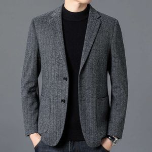 Giacca da uomo in lana, top alla moda primaverile e autunnale, tailleur casual da uomo nuovo, tendenza aziendale di papà