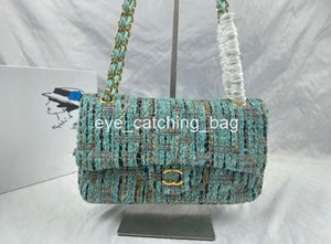 Série de laine Designer tweed Sac Femme Chaîne Épaule matelassée Sac à main Bandoulière Parisienne Mode Flap Classique Laine Plaid