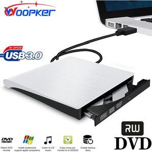 WOOPKER EXTERNAL DVD PLAYER USB 3.0 Portable DVD RW Drive CD compatible ordinateur portable Windows Linux OS Black 240415