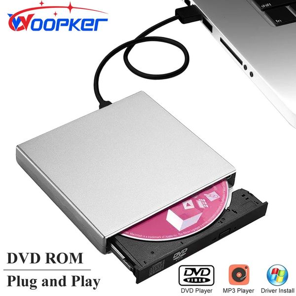 Woopker DVD Player VCD CD MP3 Reader USB 2.0 Rom portátil de DVD de DVD Portatil para PC Portatil 240415