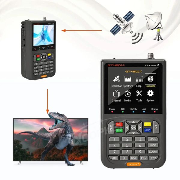 Woopker Gtmedia V8 Finder2 Handheld Satellite Finder Ayudador SAT SAT FTA DVB-S/S2/S2X 1080P HD Receptor WS-6933 WS-6980 WS-6906