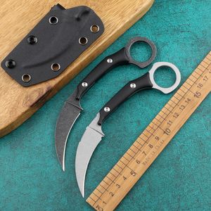 Cuchillo de acero D2 G10, mango de autodefensa, utilidad para acampar al aire libre, cuchillos militares tácticos EDC, supervivencia, caza, CS GO Karambit