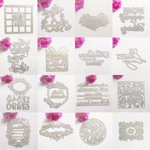 Word Letter Series Mate Metal Cutting Dies para álbumes de recortes y tarjetas que hacen papel artesanía en buque decorativo de alumnos decorativos cortes die