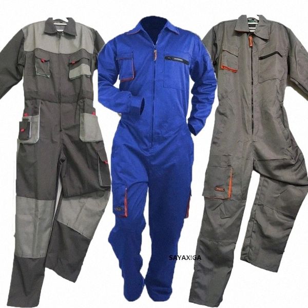 Ropa de trabajo para hombres Monos de carga Bolsillos con mosca Trabajo Mono Monos Taller Uniforme Hip Hop Traje General Hombre Trabajo S4pb #