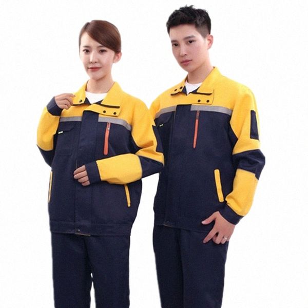 Conjunto de ropa de trabajo Hombres Mujeres Trabajo general Taller de automóviles Aire Cditi Agua Electricidad Installati Reparadores mecánicos Uniformes t86w #