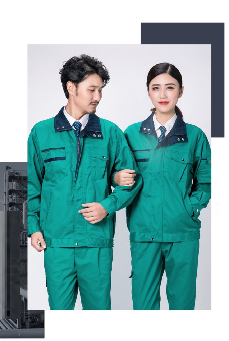 Arbetskläder sätter män kvinnor unisex arbetskläder kostymer vårhöst långärmare jackor byxor fabriksreparation gröna arbetare uniformer