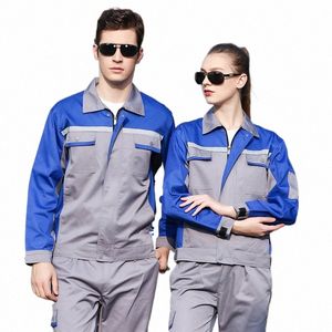 Ropa de trabajo Taller Uniforme Reflectante Seguridad Trabajador Monos Resistente al desgaste Transpirable Mecánico Reparación de automóviles Ropa de trabajo L25c #