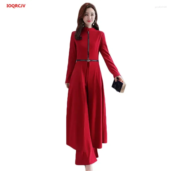 Robes de travail 2024 printemps automne femmes costume femme élégant pantalon à jambes larges dames robe fendue taille haute pantalon à jambes larges 2 pièces ensemble 351