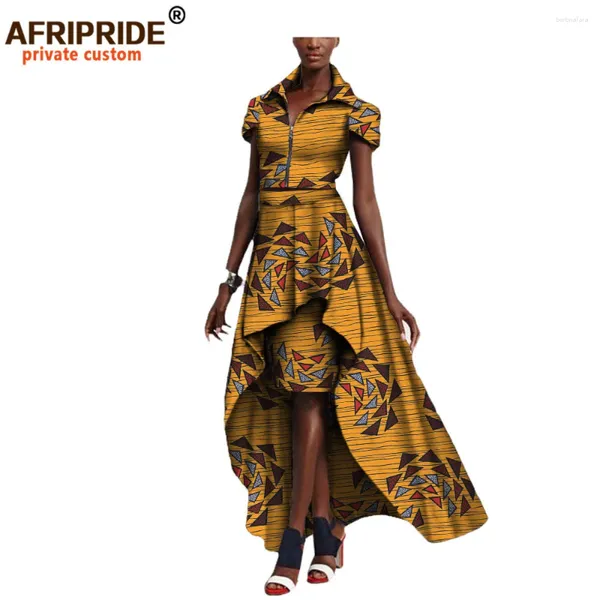 Vestidos de trabajo Otoño africano Mujeres Traje de 3 piezas AFRIPRIDE Top de manga corta Falda lápiz hasta la rodilla Longitud del tobillo A722651