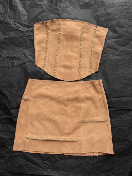 Robes de travail Bare Bested Halp Jirt Suit Slim Version Type de loisirs Fashion 2023 Été 0407