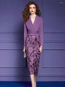 Werkjurken Elegante kantoorjurksets 2023 Designer Top rok Tweedelige set voor vrouwen Outfit Kleding Party Conjuntos de Vestidos Summer